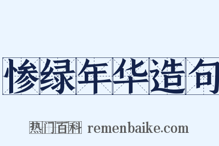 惨绿年华造句是什么意思的图片